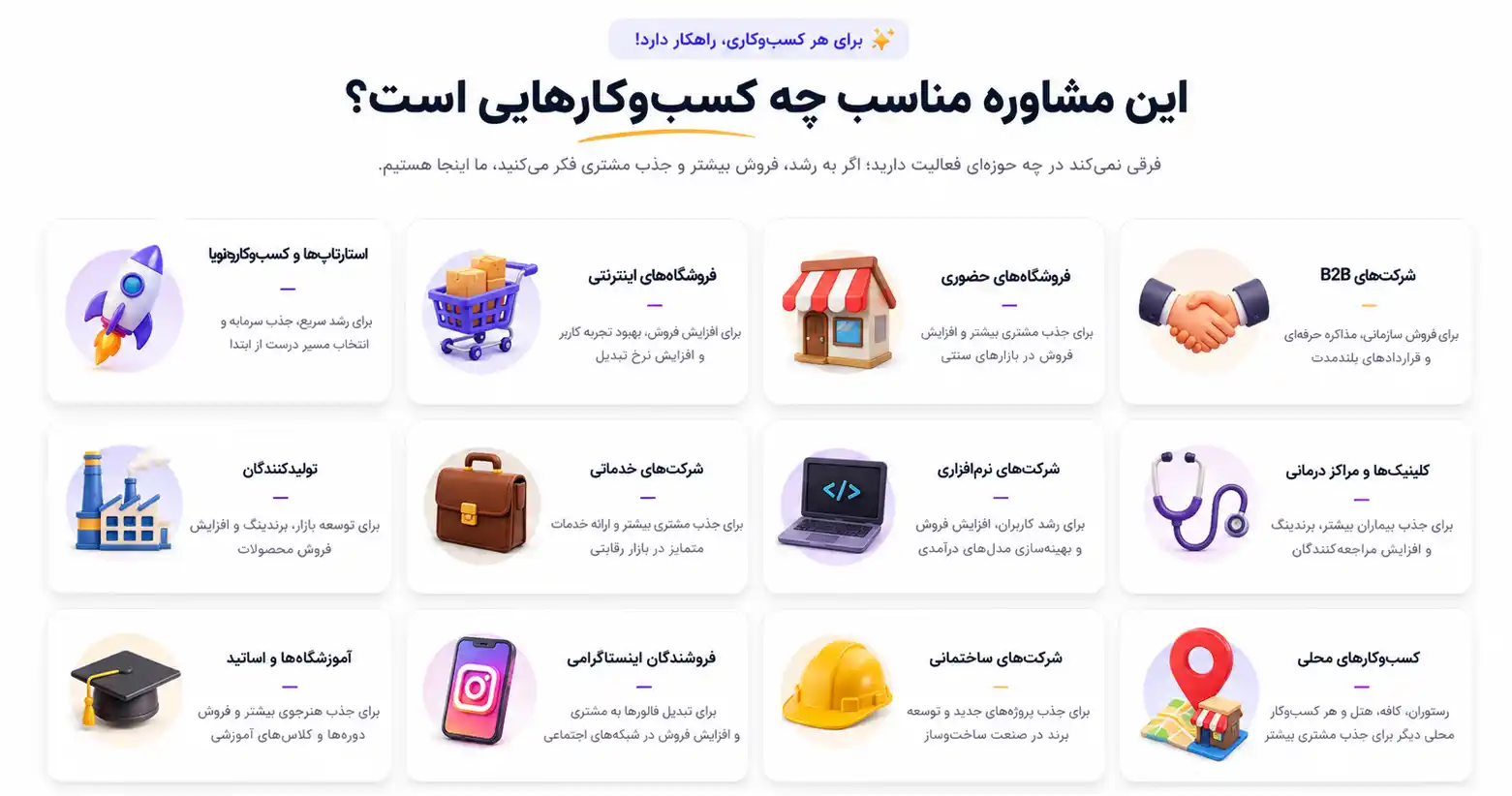 مشاوره بازاریابی و فروش برای کسب و کارها